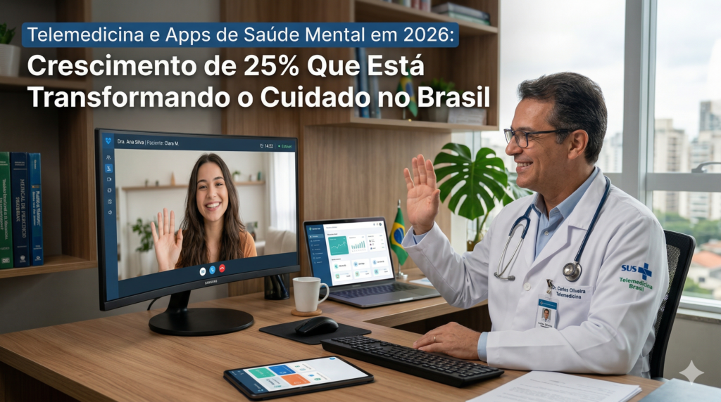 Telemedicina e Apps de Saúde Mental em 2026: Crescimento de 25% Que Está Transformando o Cuidado no Brasil