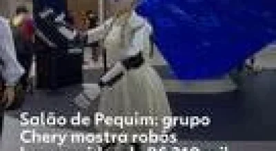 Robôs humanoides Mornine M1 da Chery à venda na China por 285.800 yuans, cerca de R$ 210 mil, para lojas, entretenimento e concessionárias, novidade no Salão de Pequim