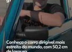 Fiat Panda de 1993 convertido por Andrea Marazzi entra para o Guinness como o carro mais estreito do mundo, com 50,20 cm de largura, elétrico e 25 km de autonomia